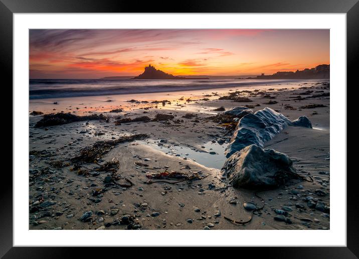 Saint Michael's Mount Silhouette  Framed Mounted Print by Michael Brookes