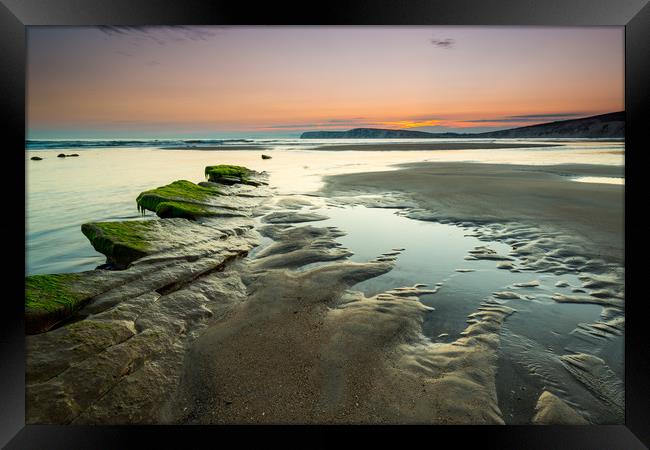 Compton Bay Isle Of Wight  Framed Print by Michael Brookes