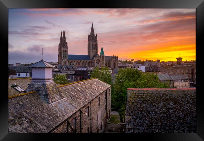 Truro cathedral at dawn Framed Print by Michael Brookes