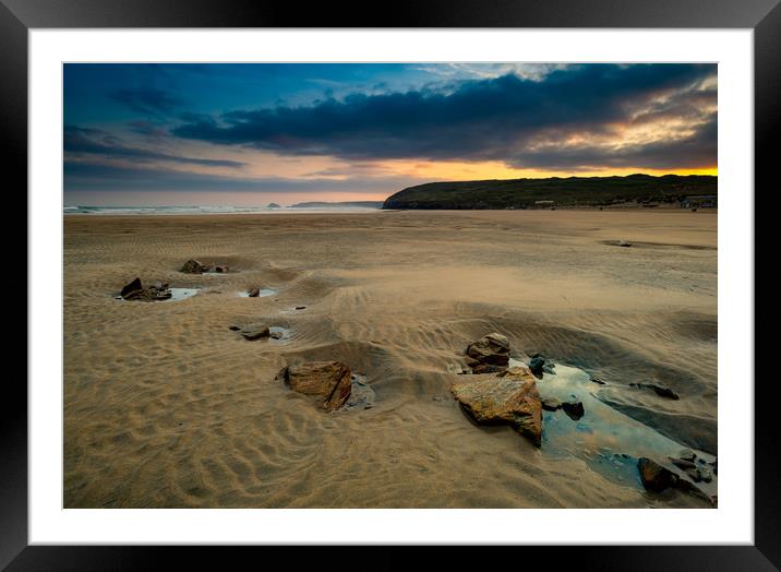 Perranporth dawn Framed Mounted Print by Michael Brookes