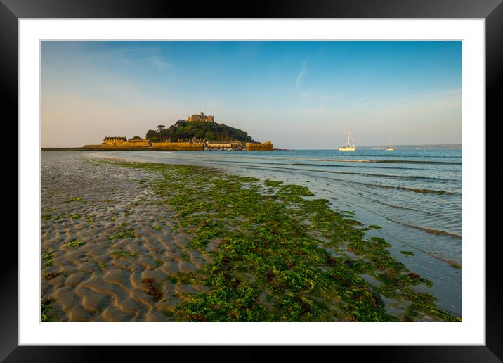 A calm day at St Michael's Mount Framed Mounted Print by Michael Brookes