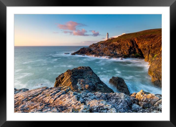 Trevose Head lighthouse Framed Mounted Print by Michael Brookes