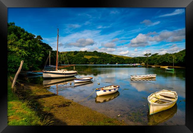 Calm at Coombe, Cornwall Framed Print by Michael Brookes