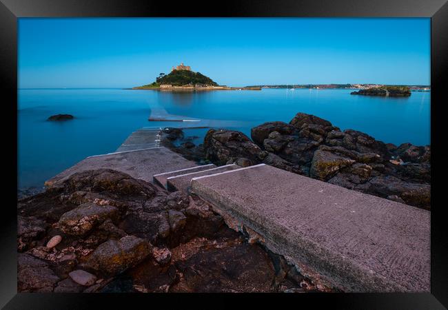 Tranquil St Michael's Mount  Framed Print by Michael Brookes
