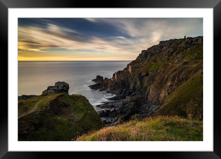 Botallack engine houses Framed Mounted Print by Michael Brookes