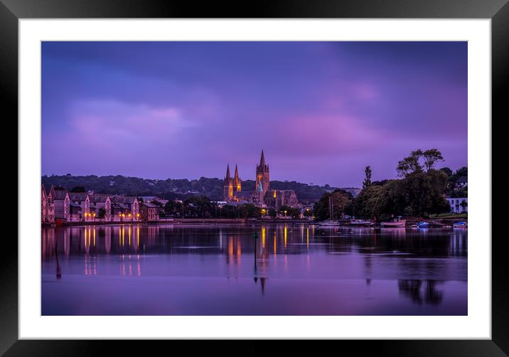 Truro cathedral river view Framed Mounted Print by Michael Brookes
