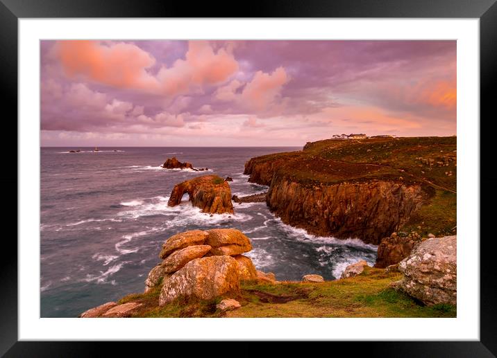 Sublime Land's End sunrise Framed Mounted Print by Michael Brookes