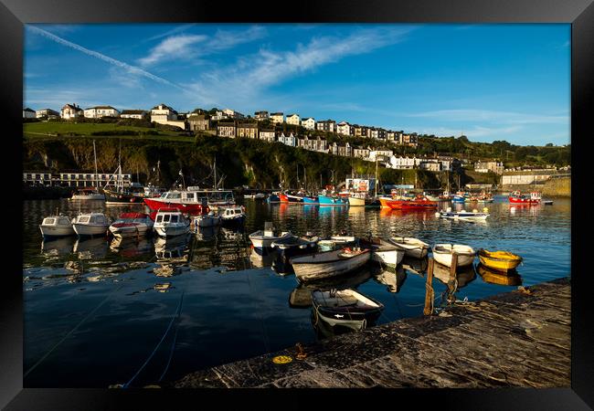 Mevagissey harbour view Framed Print by Michael Brookes