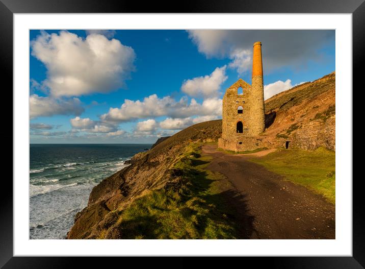 Wheal Coates engine house St Agnes Framed Mounted Print by Michael Brookes