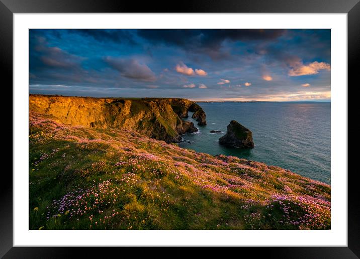 The beauty of Bedruthan Steps Framed Mounted Print by Michael Brookes
