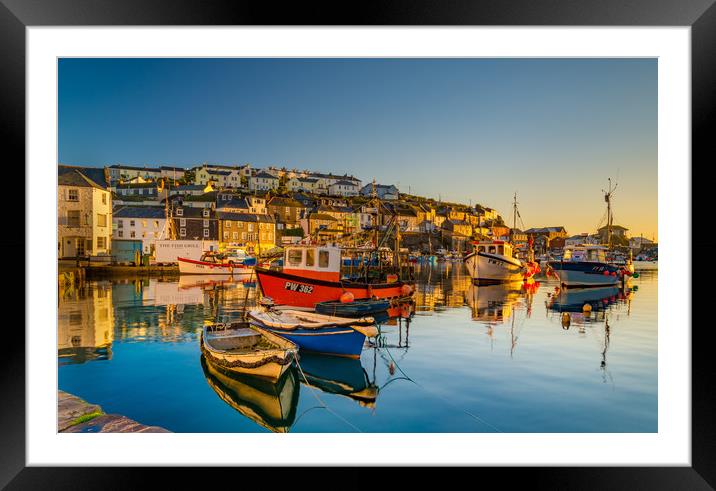 Golden dawn Mevagissey Framed Mounted Print by Michael Brookes