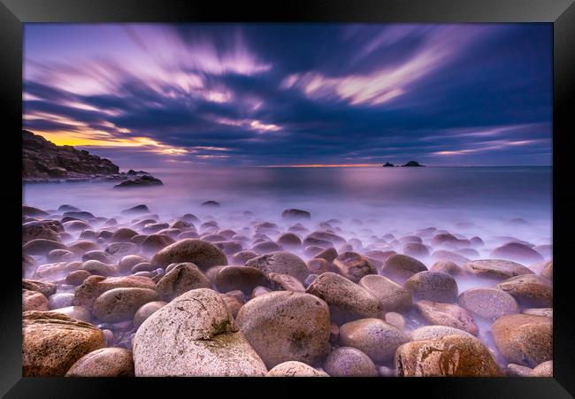 67 seconds at Porth Nanven Framed Print by Michael Brookes