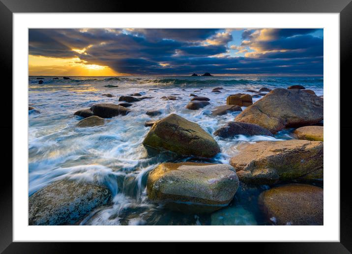 Brisons sunset Framed Mounted Print by Michael Brookes