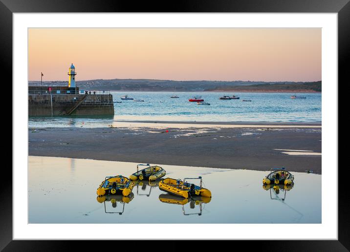 St Ives harbour view Framed Mounted Print by Michael Brookes