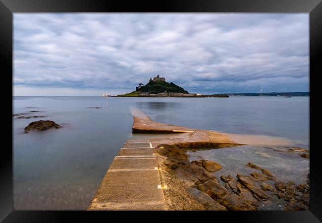 Blue hour at Saint Michael's Mount Framed Print by Michael Brookes