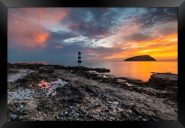 Penmon lighthouse Anglesey Wales Framed Print by Michael Brookes