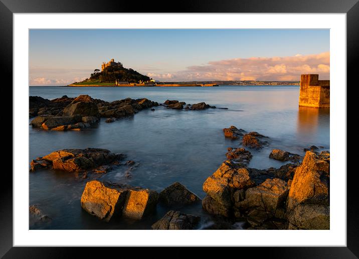 Saint Michael's Mount dawn Framed Mounted Print by Michael Brookes