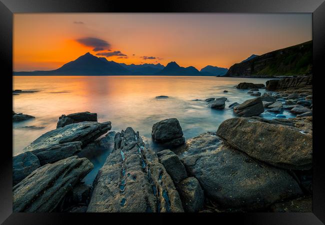 Sunset at Elgol Framed Print by Michael Brookes