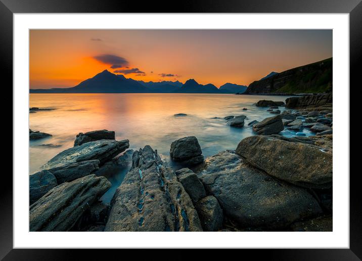 Sunset at Elgol Framed Mounted Print by Michael Brookes
