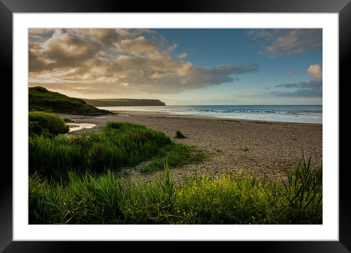 Nare Head and Pendower Beach Framed Mounted Print by Michael Brookes
