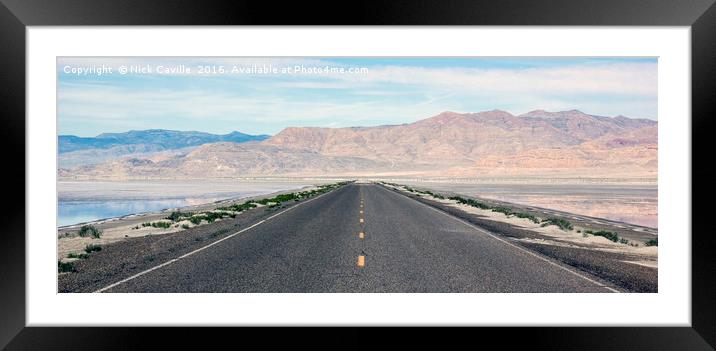 The Road to Bonneville Salt Flats, Utah. Framed Mounted Print by Nick Caville