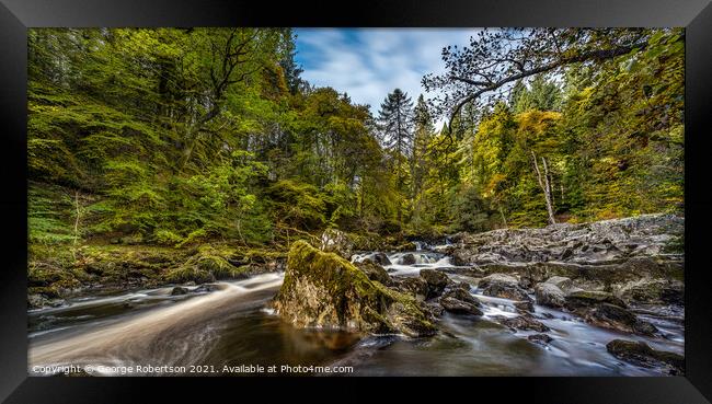 River Braan in Perthshire at autumn Framed Print by George Robertson