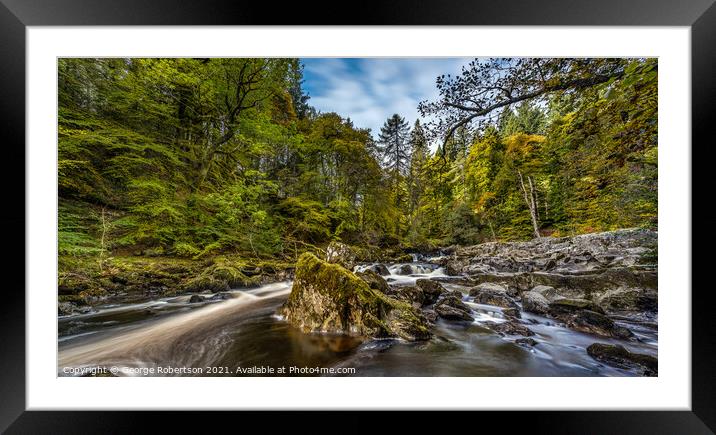 River Braan in Perthshire at autumn Framed Mounted Print by George Robertson