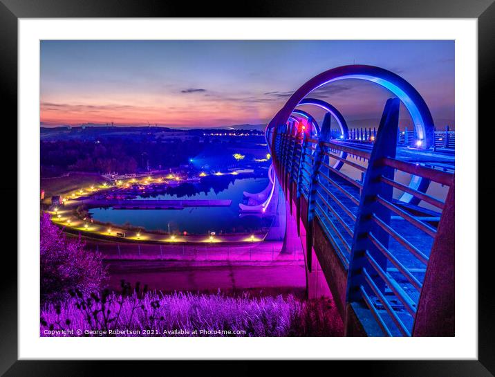 The canal basin at the Falkirk Wheel Framed Mounted Print by George Robertson