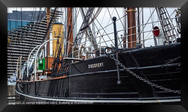 RRS Discovery in Dundee Framed Print by George Robertson