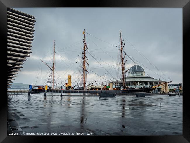 The RRS Discovery in Dundee Framed Print by George Robertson