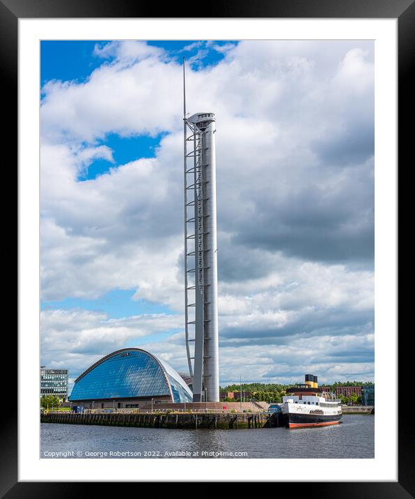 Glasgow Science Centre and the TS Queen Mary Framed Mounted Print by George Robertson