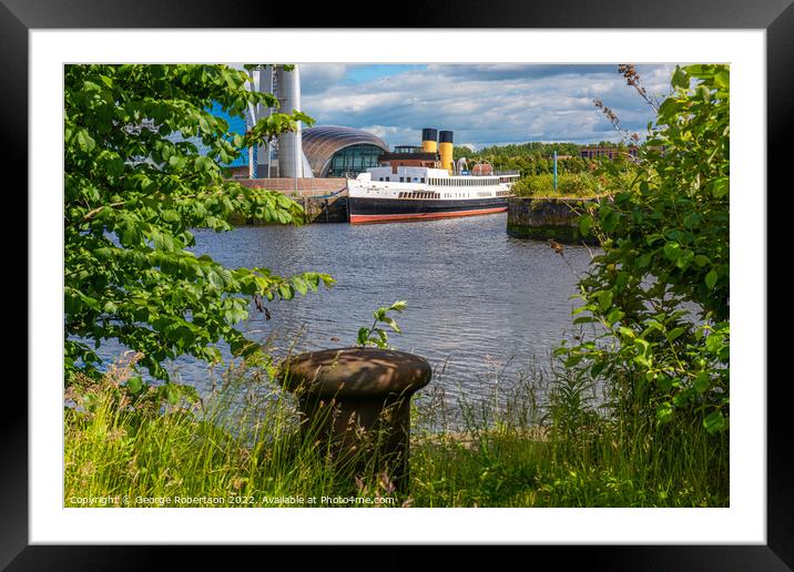 TS Queen Mary at Dock Framed Mounted Print by George Robertson