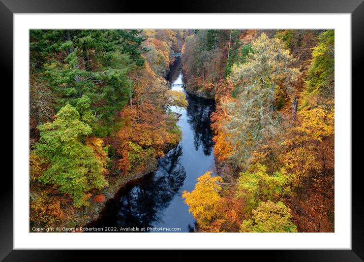 Autumn colours at Killiecrankie, Scotland Framed Mounted Print by George Robertson