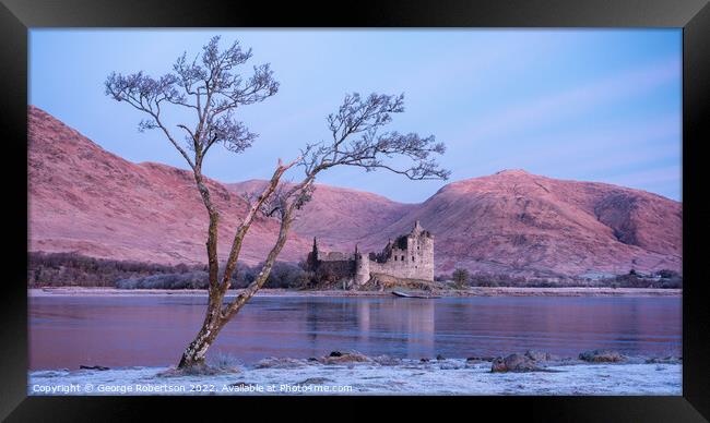 Winter Reflections of Kilchurn Castle in Loch Awe Framed Print by George Robertson
