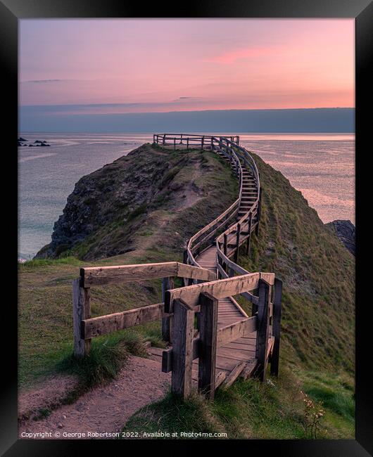 Sunrise at Sango Bay Framed Print by George Robertson