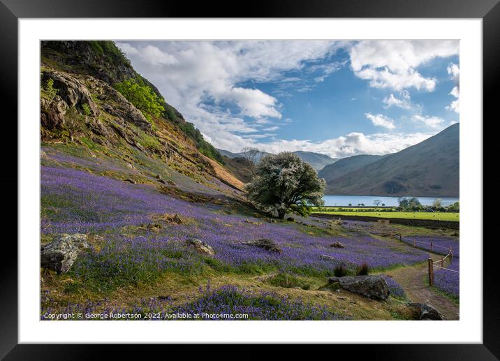 Looking down to Crummock Water Framed Mounted Print by George Robertson