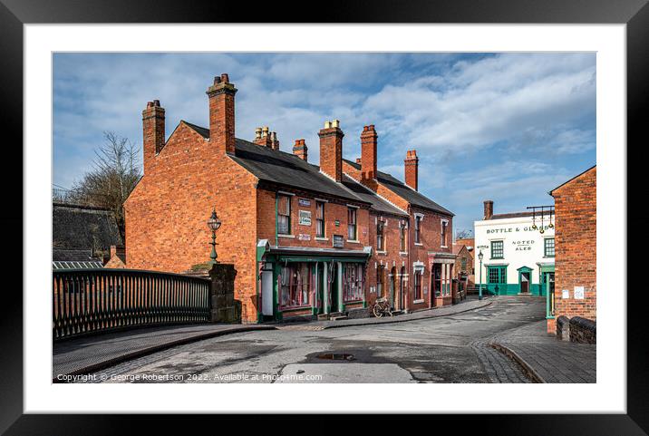 A Victorian village street in Dudley Framed Mounted Print by George Robertson