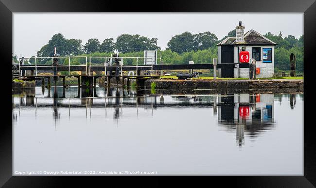 Bowling Harbour Basin Locks Framed Print by George Robertson