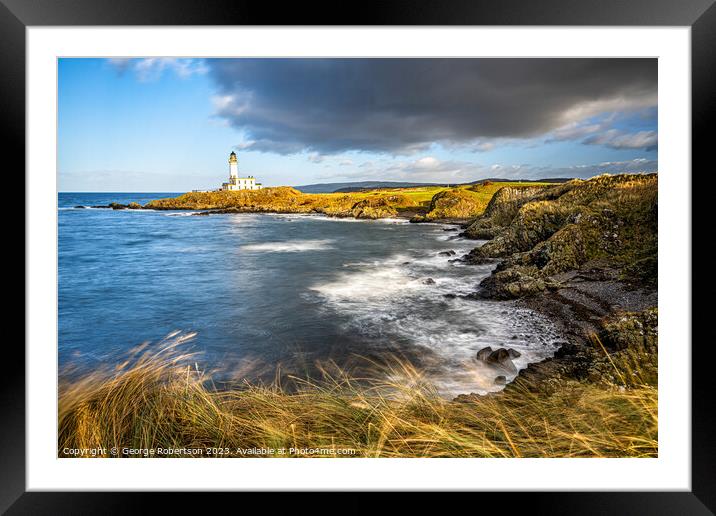 Stormy day at Turnberry Lighthouse Framed Mounted Print by George Robertson