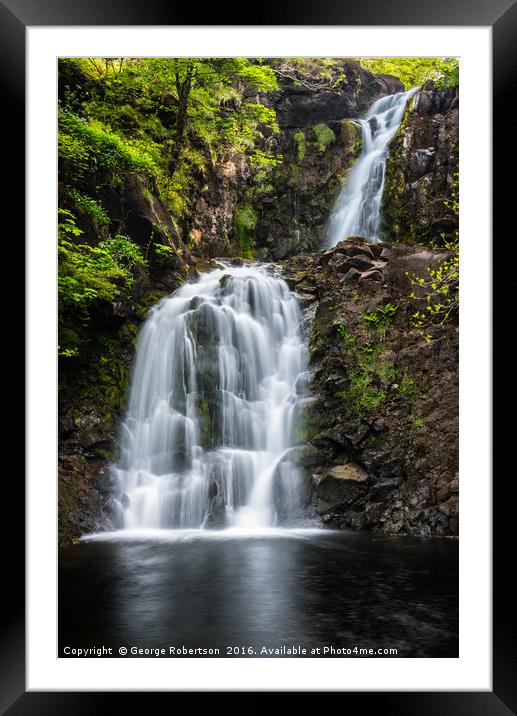 Rha Waterfall, Uig, Skye Framed Mounted Print by George Robertson