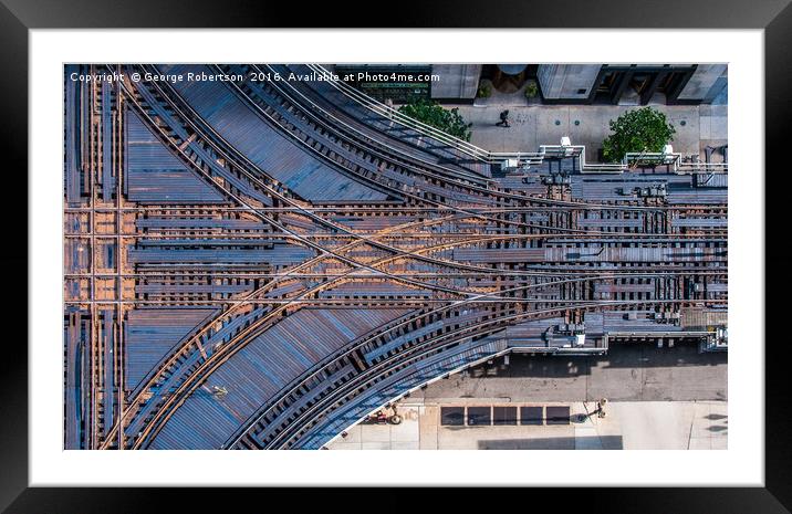 Train Tracks Chicago Loop Framed Mounted Print by George Robertson