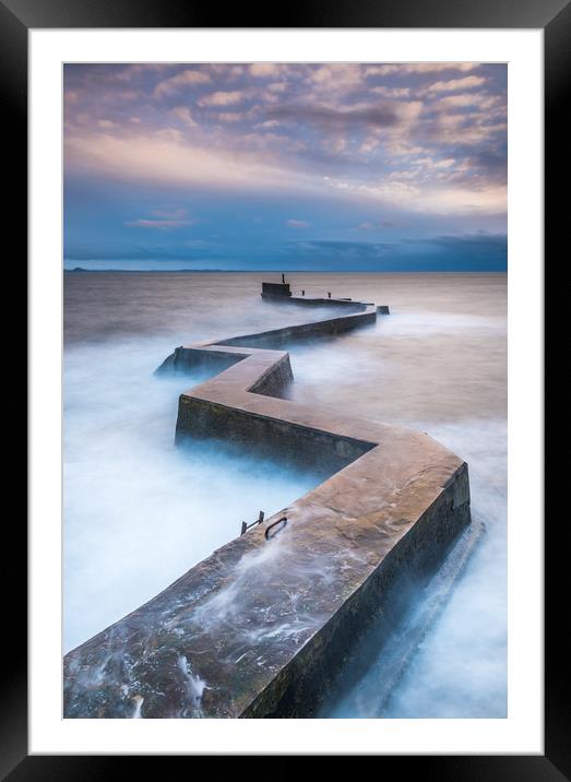 Breakwater at St Monans Framed Mounted Print by George Robertson