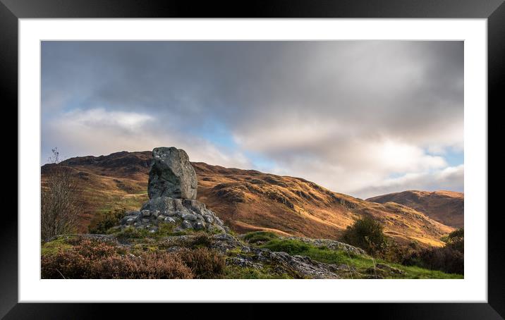 Bruces Stone, Glen Trool, Scotland Framed Mounted Print by George Robertson