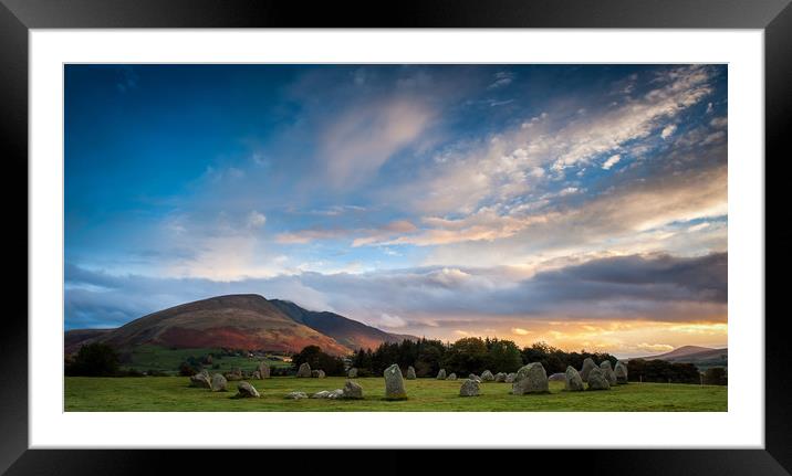 Castlerigg Stone Circle at sunrise Framed Mounted Print by George Robertson