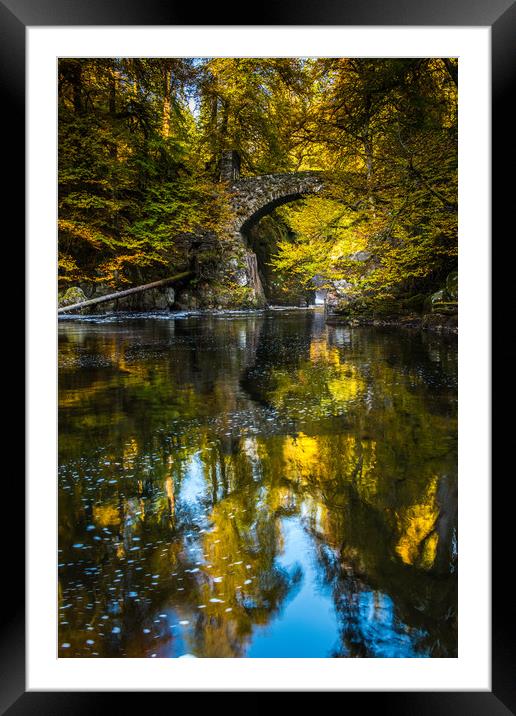 The Bridge at the Hermitage, Dunkeld Framed Mounted Print by George Robertson
