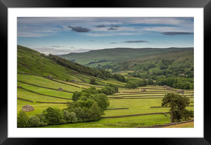 The old barns in Swaledale Framed Mounted Print by George Robertson