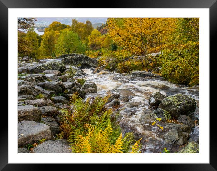 Autumn at Ashness Bridge Framed Mounted Print by George Robertson