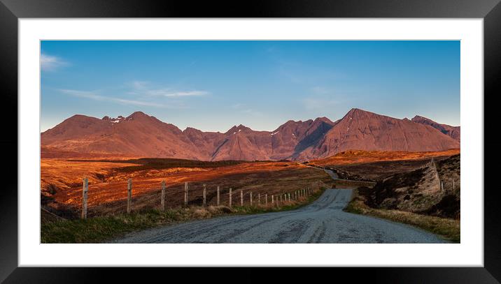 Golden light on The Cuillins Framed Mounted Print by George Robertson