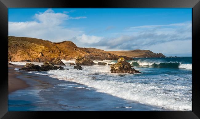 Stormy day at Sango Bay Framed Print by George Robertson