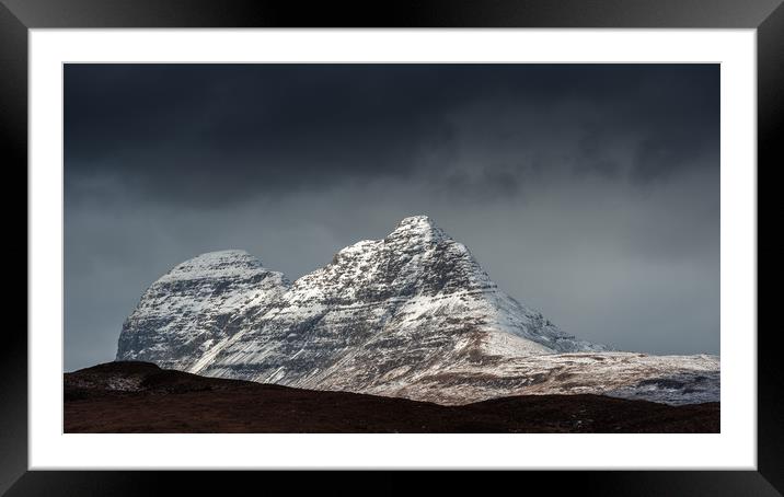 Suilven in Winter Framed Mounted Print by George Robertson